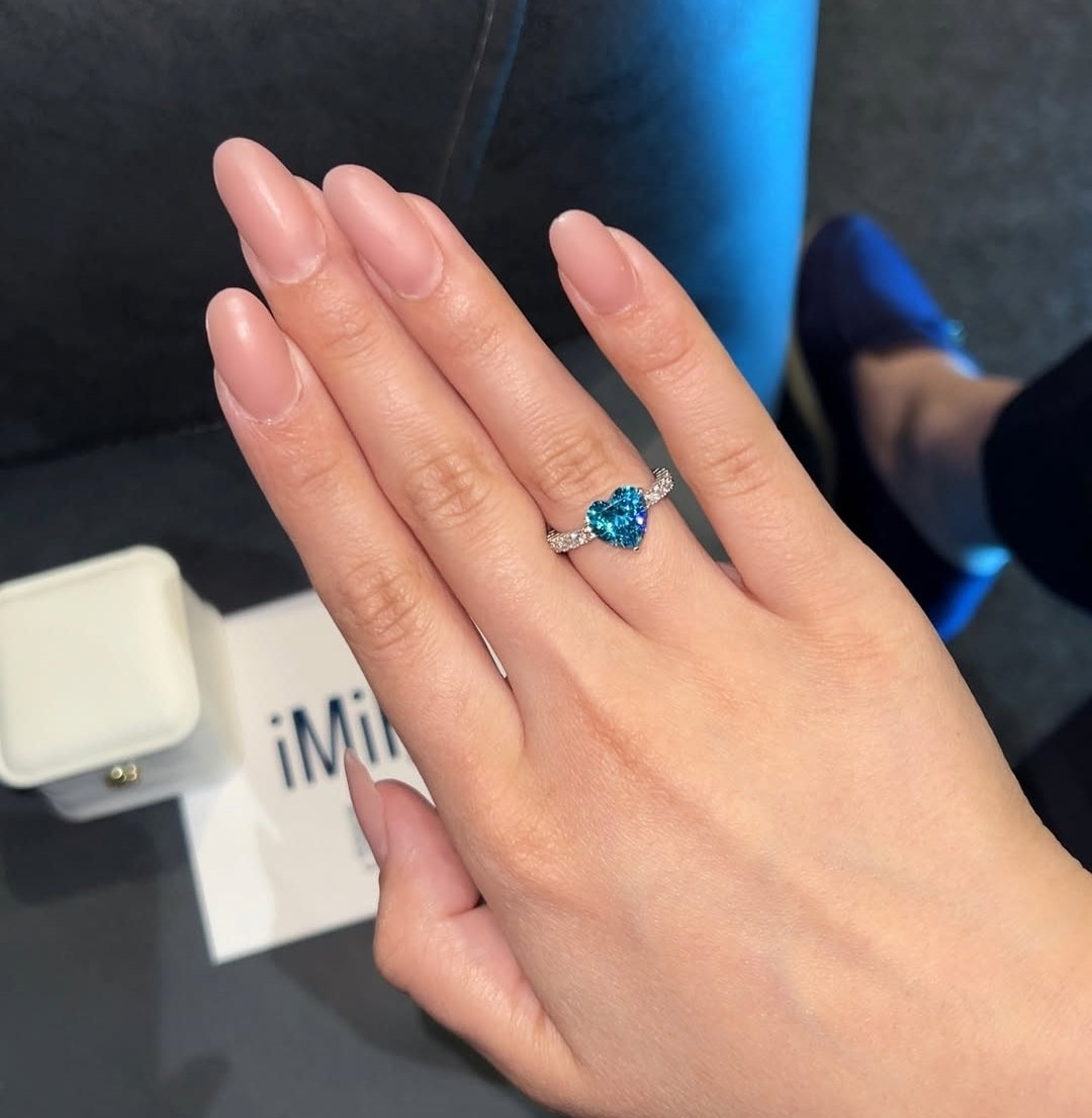 Blue Heart Stone Ring