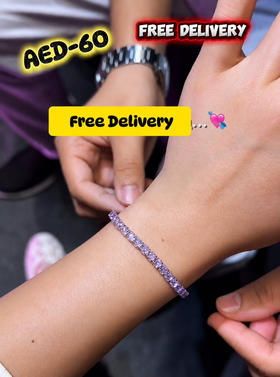 Pink Silver Style Adjustable Bracelet